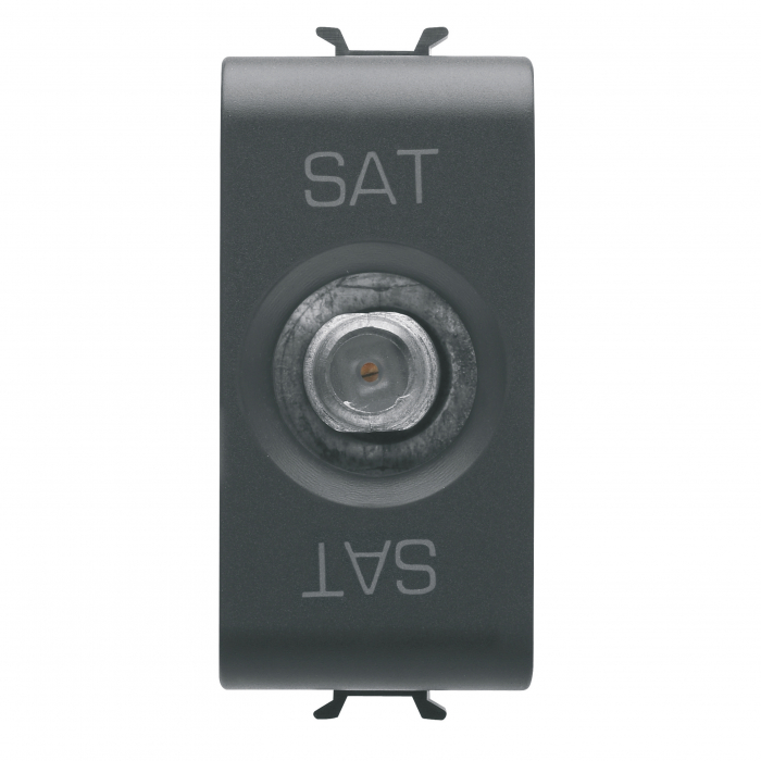 Priza TV satelit de capat TIP F 1M Gewiss Chorus negru GW12371 [1]