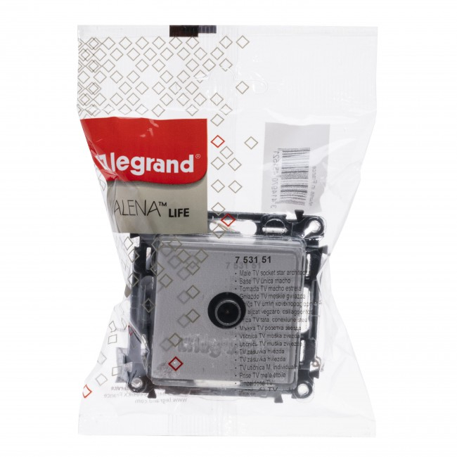 Priza TV tata conexiune stea Legrand Valena Life alb 753151 [2]