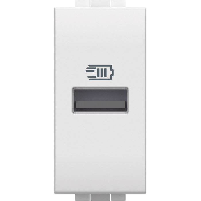 Priza USB 1M Tip A 5V 1500mA Living Light Bticino alb N4191A [1]