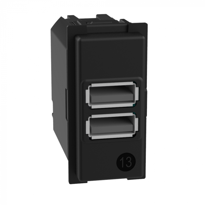 Priza USB 1M Tip A alimentare dubla 5V 15W Living Now Bticino K4191AA [1]