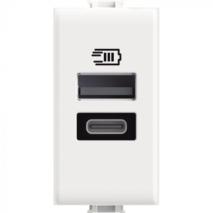 Priza USB 1M Tip A+C 5V Matix Bticino alb AM4191AC [1]