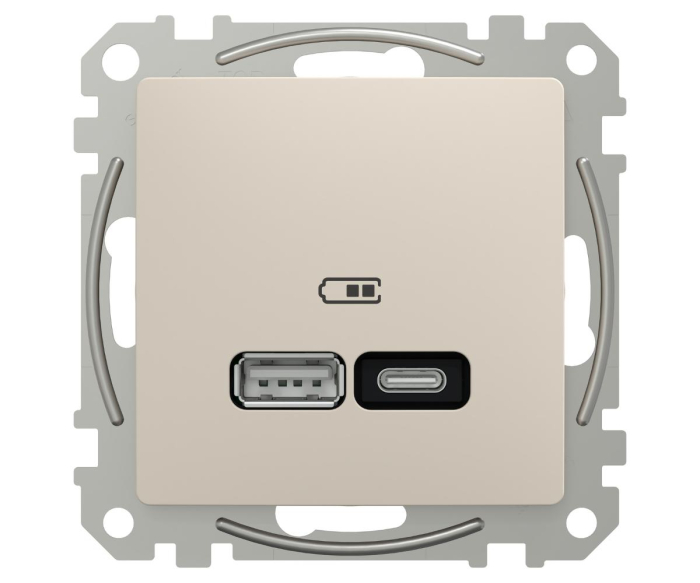 Priza USB PD tip A+C 21W Schneider Sedna bej SDD112405 [2]