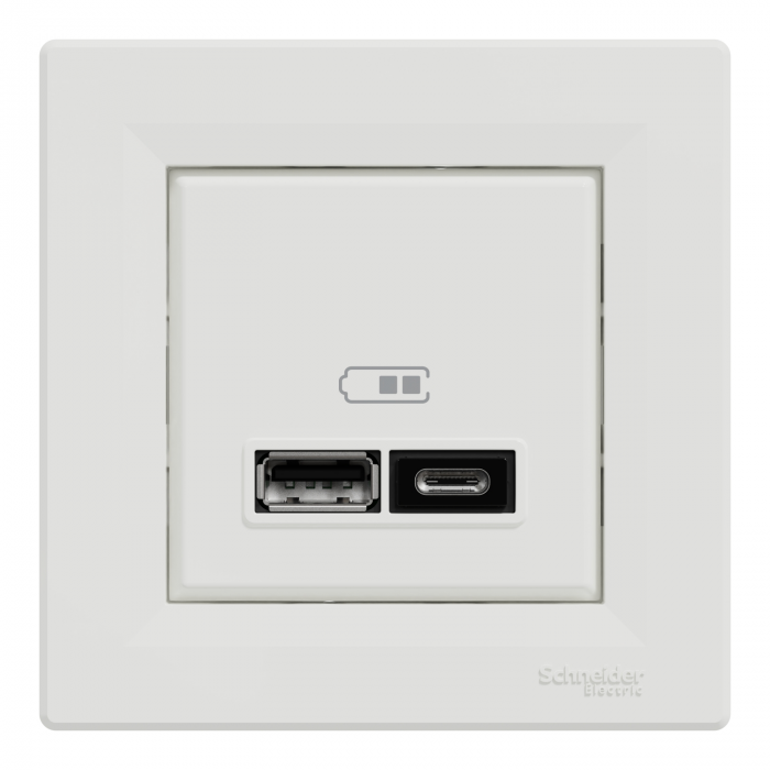 Priza USB tip A+C 2.4A Schneider Asfora alb EPH2700321 [2]