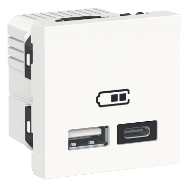 Priza USB tip A + C 2M 2.4A Schneider Noua Unica alb NU301818 [1]