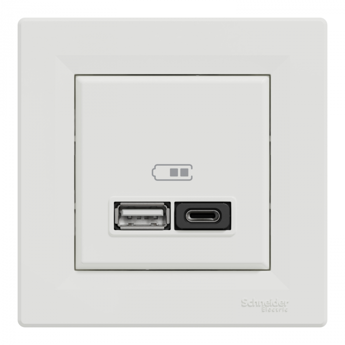 Priza USB tip A+C 45W Schneider Asfora alb EPH2700421 [2]