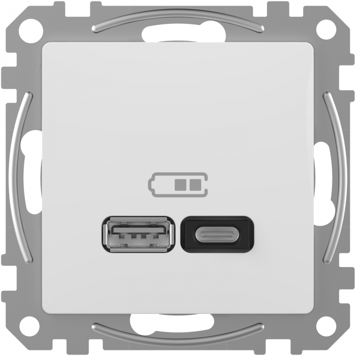 Priza USB tip A+C 45W Schneider Sedna alb SDD111404 [2]