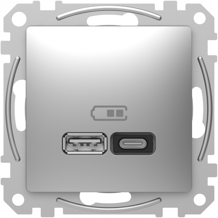 Priza USB tip A+C 45W Schneider Sedna aluminiu SDD113404 [2]