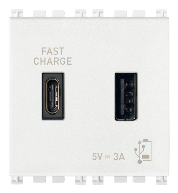 Priza USB tip A+C 5V 3A 2M Vimar Arke alb 19295.AC.B [1]