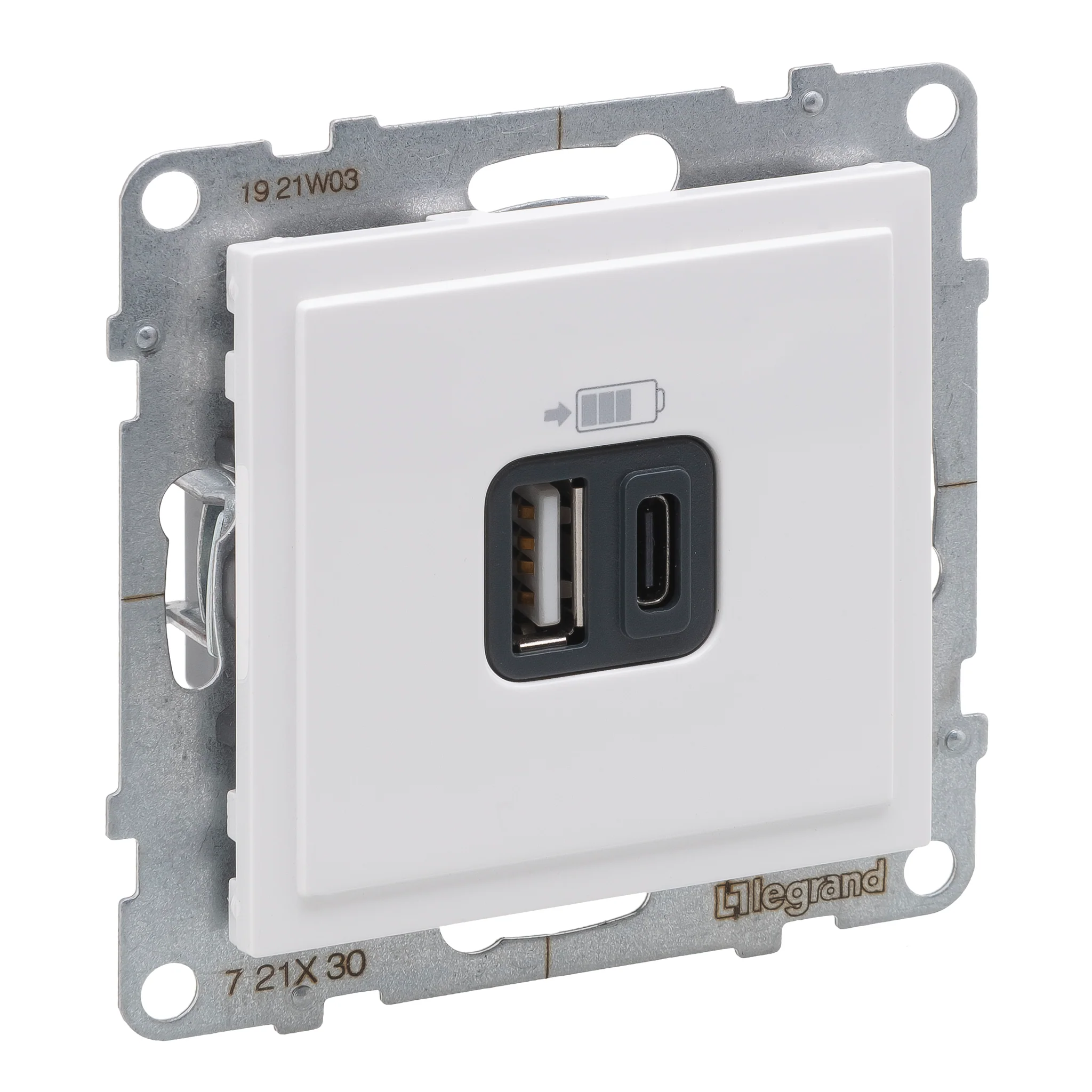 Priza USB tip A+C 5V Legrand Suno alb 721130 [1]