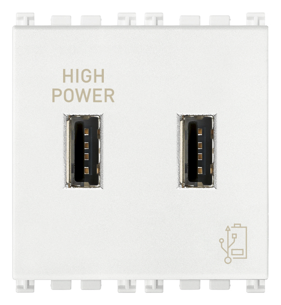 Priza USB tip A dubla 5V 2,1A 2M Vimar Arke alb 19295.B [1]