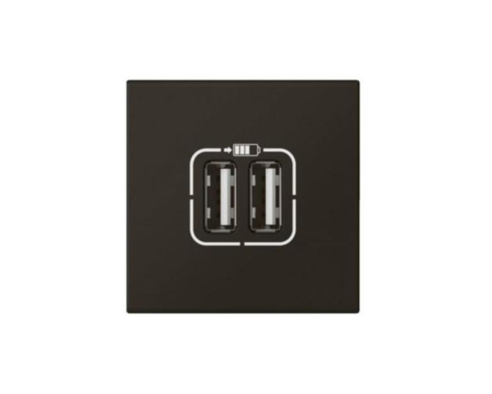 Priza USB tip A dubla 5V 2M Legrand Mosaic  negru mat 079194L [2]