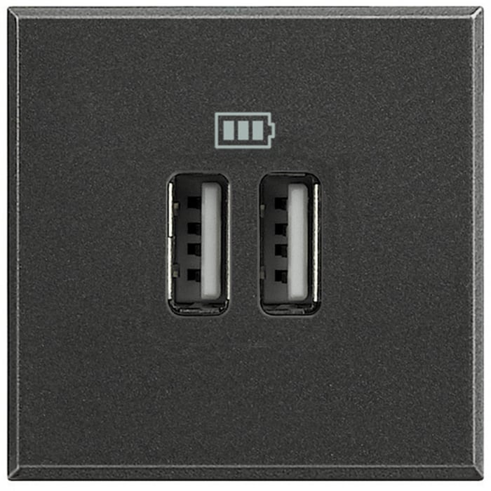 Priza USB tip A dubla 5V 3000mA Axolute Bticino 2M antracit HS4285C2 [1]