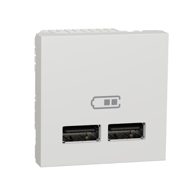Priza USB tip A dubla incarcare 2M Schneider Noua Unica alb NU341818 [1]