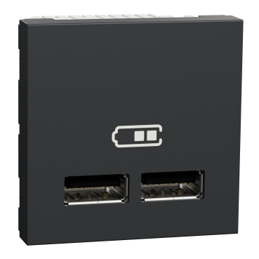 Priza USB tip A dubla incarcare 2M Schneider Noua Unica antracit NU341854 [1]