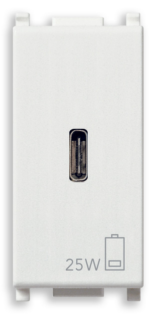 Priza USB tip C 25W 1M Vimar Plana alb 14292.C.25 [1]