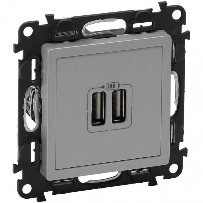 Priza USB tip C dubla 5V 1500mA Legrand Valena Life aluminiu 753312 [1]