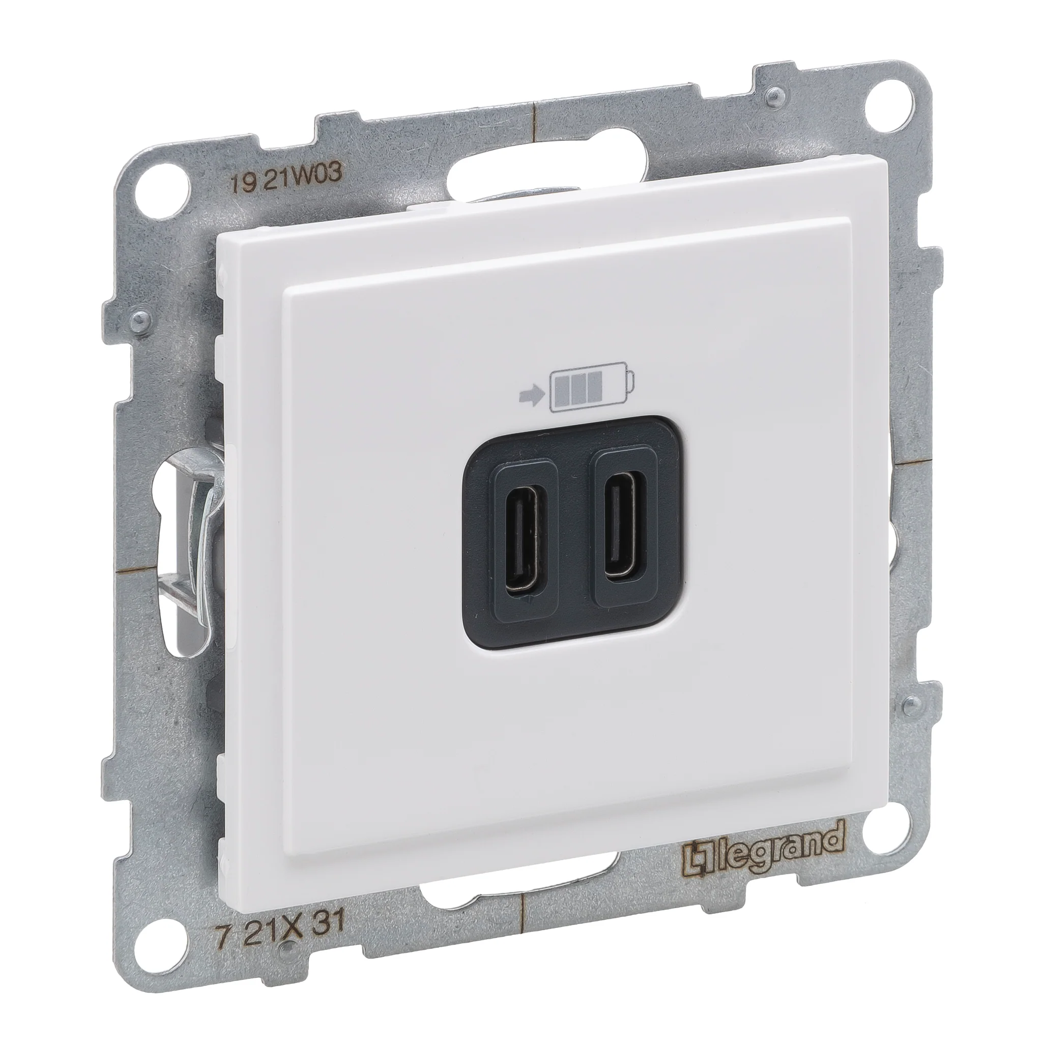Priza USB tip C dubla 5V 15W Legrand Suno alb 721131 [1]