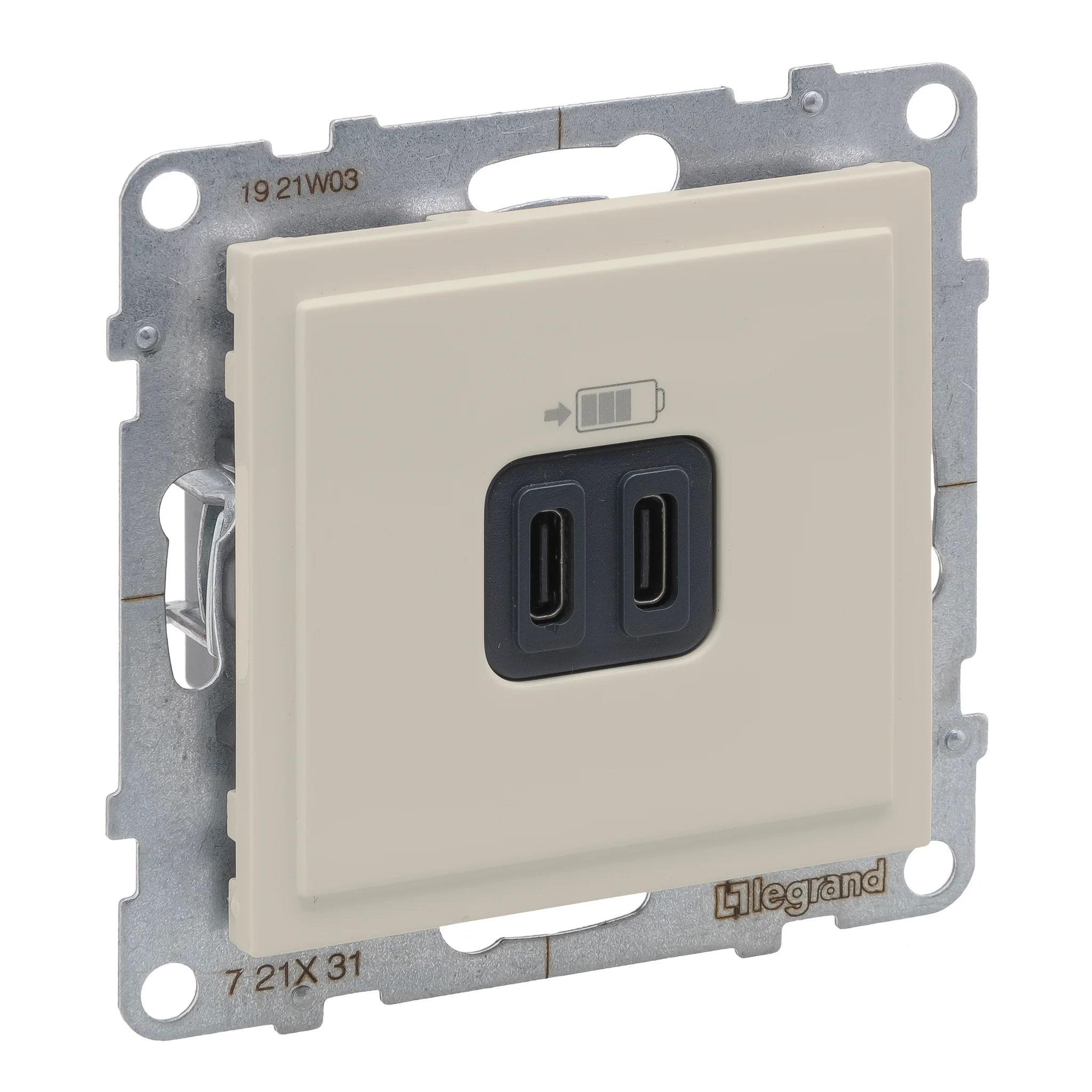 Priza USB tip C dubla 5V 15W Legrand Suno ivoar 721231 [1]