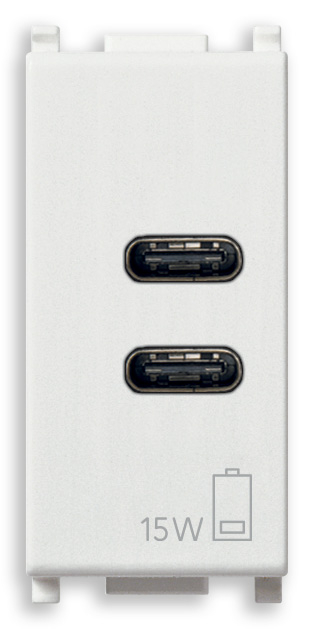 Priza USB tip C dubla 5V 3A 1M Vimar Plana alb 14292.CC [1]