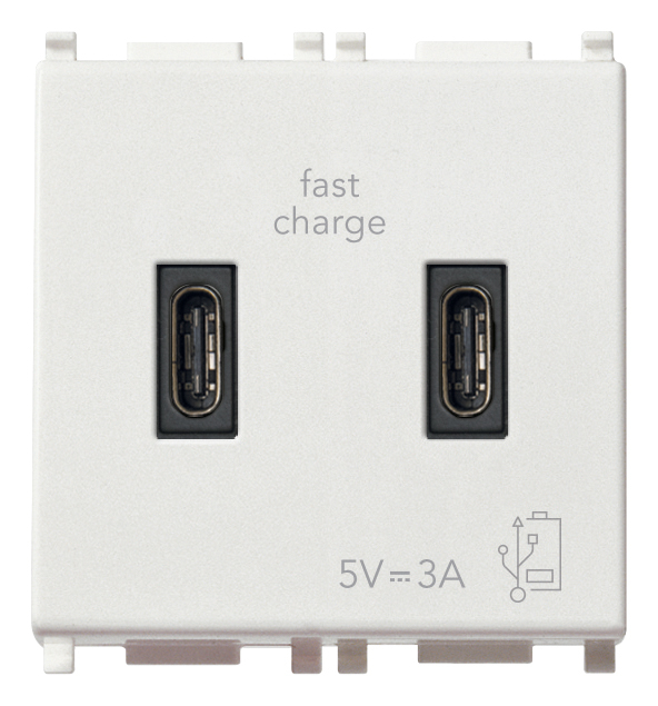 Priza USB tip C dubla 5V 3A 1M Vimar Plana alb 14295.CC [1]