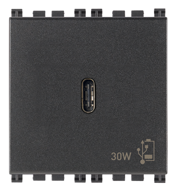 Priza USB tip C PD 30W 2M Vimar Arke gri antracit 19298 [1]