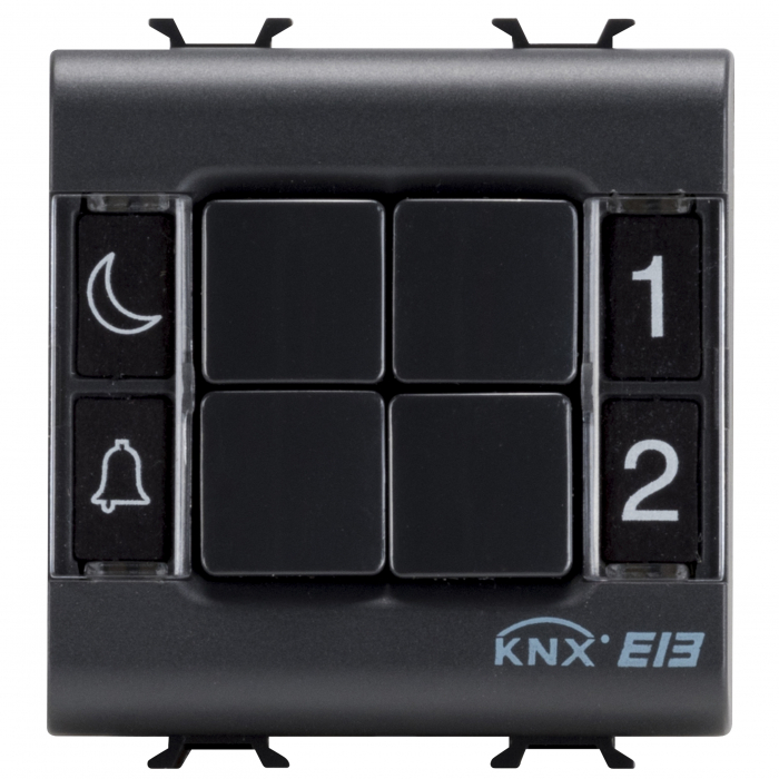 Pulsantiera 4 canale 2M Gewiss Chorus KNX negru GW12782 [1]