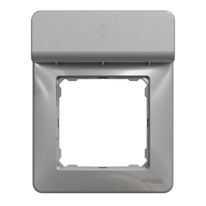 Rama Ornament 1 post cu suport telefon Schneider Sedna aluminiu SDD313809 [1]
