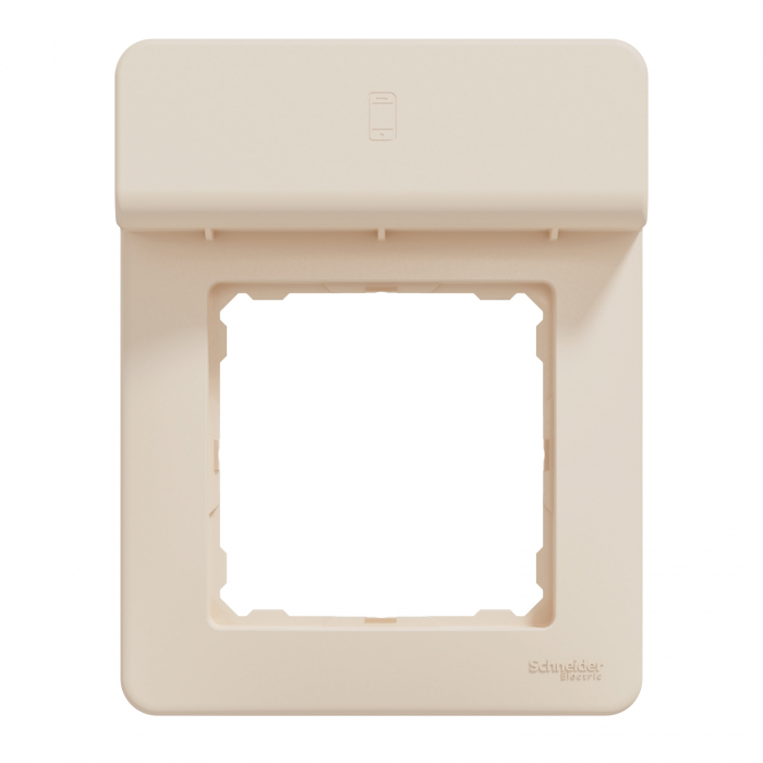 Rama Ornament 1 post cu suport telefon Schneider Sedna bej SDD312809 [1]