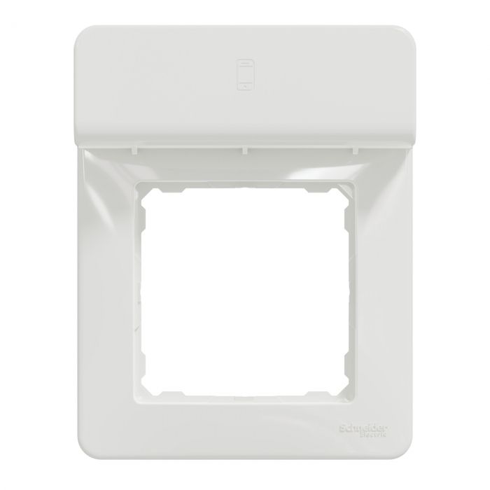 Rama Ornament 1 post cu suport telefon Schneider Sedna alb SDD311809 [1]