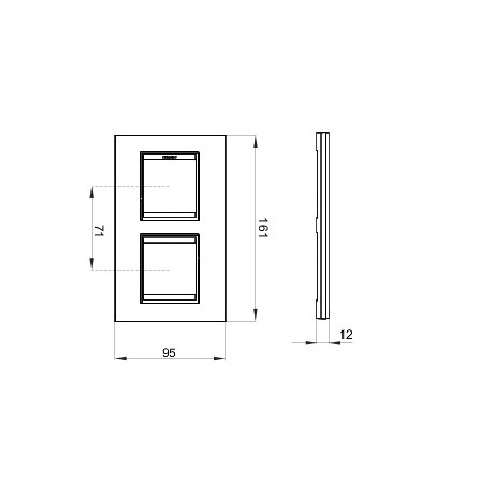 Rama Ornament 2P verticala metal LUX Gewiss Chorus bej satinat GW16224XL [2]