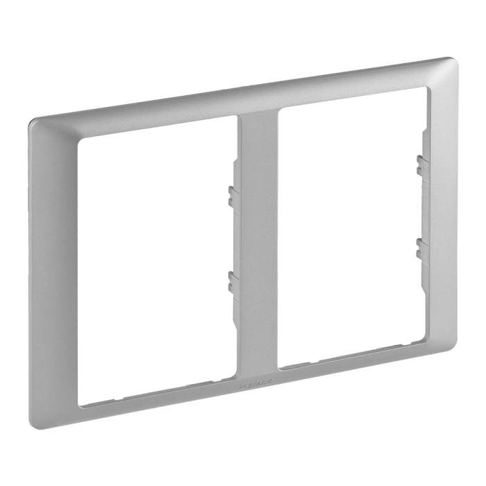 Rama ornament 2X priza dubla Legrand Valena Life aluminiu 754242 [1]