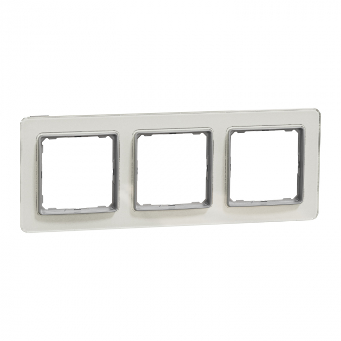 Rama Ornament 3 posturi Schneider Sedna sticla alba SDD360803 [1]