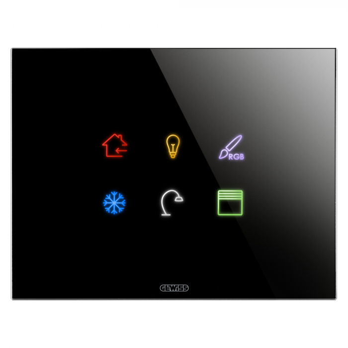 Rama Ornament 3M ICE TOUCH KNX Gewiss Chorus 6 simboluri negru GW16946CN [1]