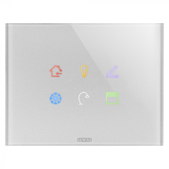 Rama Ornament 3M ICE TOUCH KNX Gewiss Chorus 6 simboluri titan GW16946CT [1]