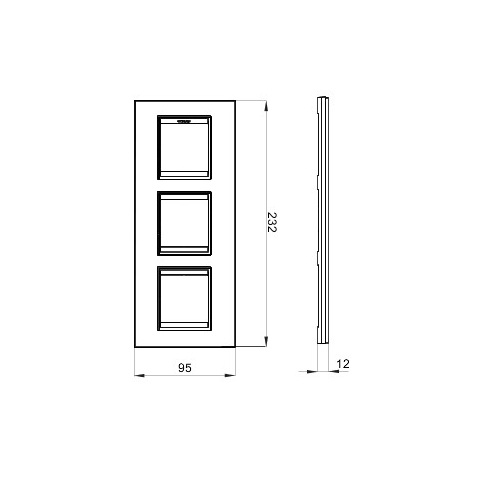 Rama Ornament 3P verticala metal LUX Gewiss Chorus aluminiu periat GW16227XS [2]