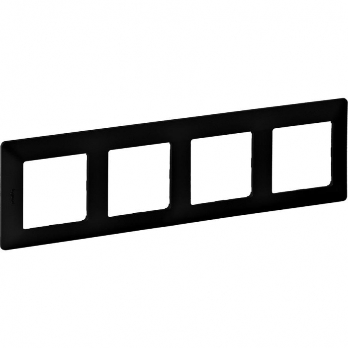 Rama ornament 4 posturi Legrand Valena Life negru mat 754254 [1]