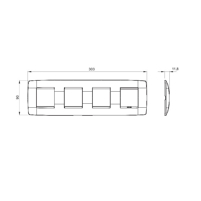 Rama Ornament 4P ONE Gewiss Chorus alb GW16128TB [2]