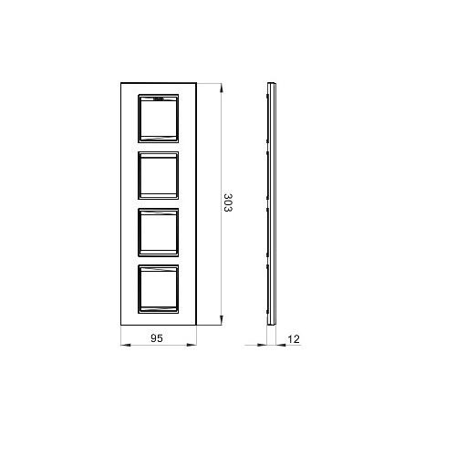 Rama Ornament 4P verticala metal LUX Gewiss Chorus auriu GW16229XG [2]