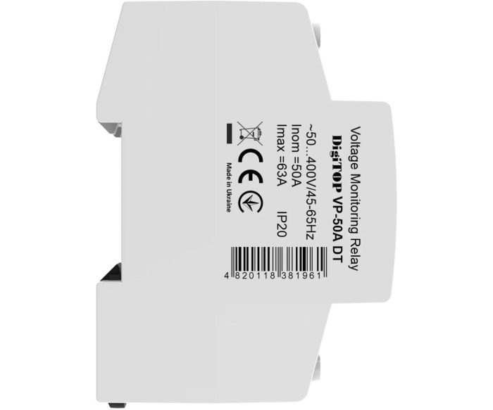 Releu protectie tensiune monofazat 50A 2P 1 secventa DigiTop VP-50A DT [3]