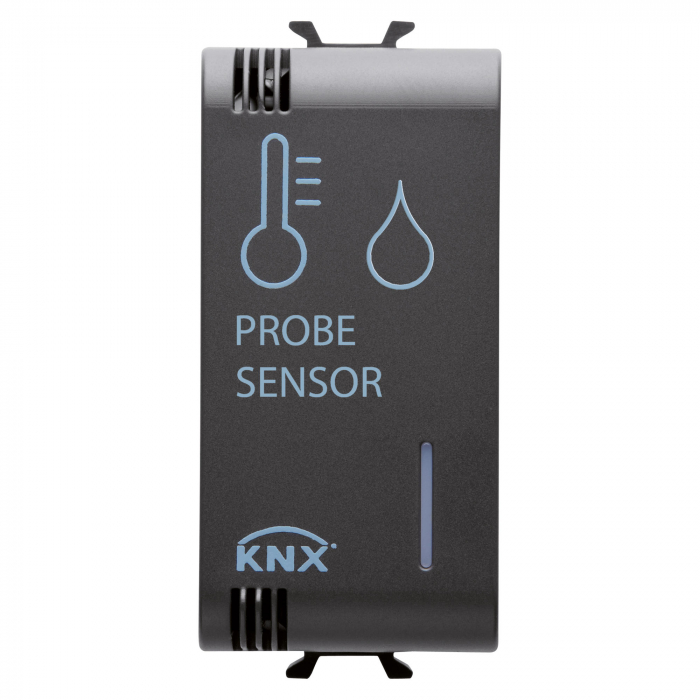 Senzor temperatura si umiditate 1M Knx Easy Gewiss Chorus negru GW12762H [1]