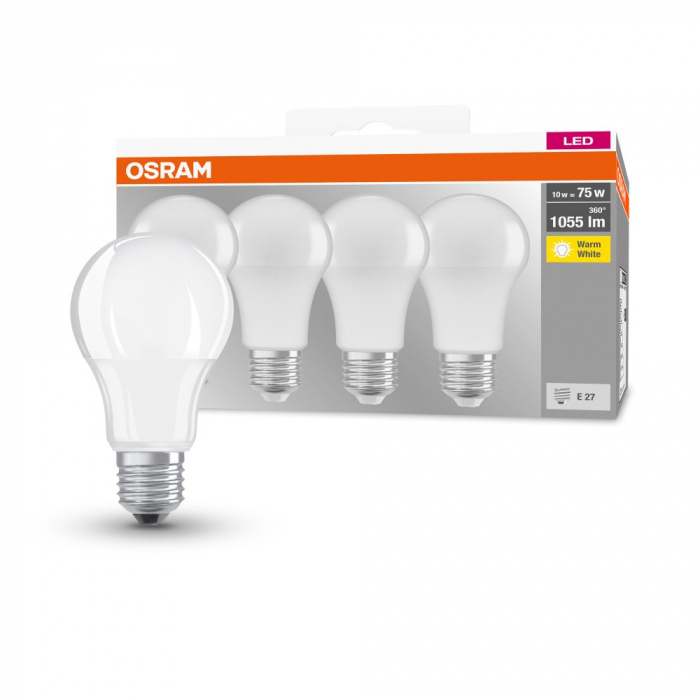 Set 4 becuri A75 LED 10W 1055lm 2700K E27 Osram 4058075184992 [2]