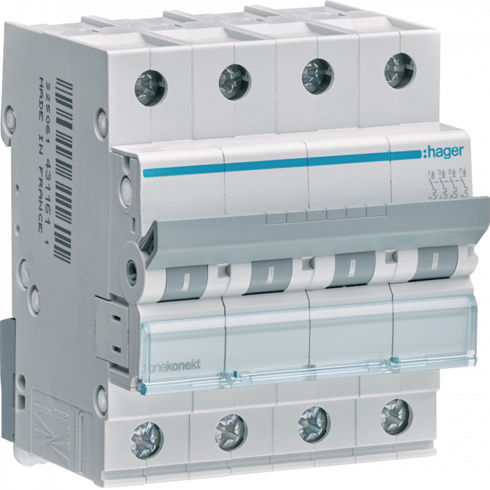 Siguranta automata 6A 4P Curba C 6ka Hager MCN406 [1]