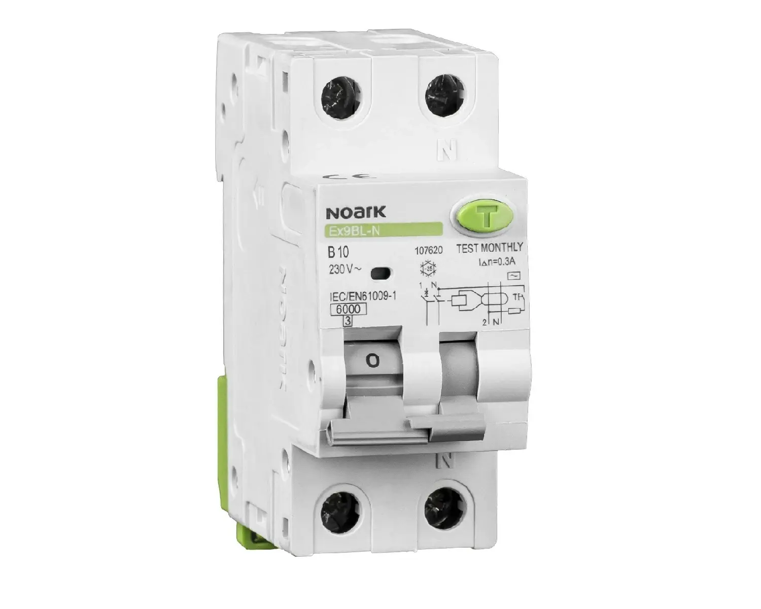 Siguranta Diferential 10A 1P+N B 30mA 6kA Ex9BL-N Noark 107636 [1]