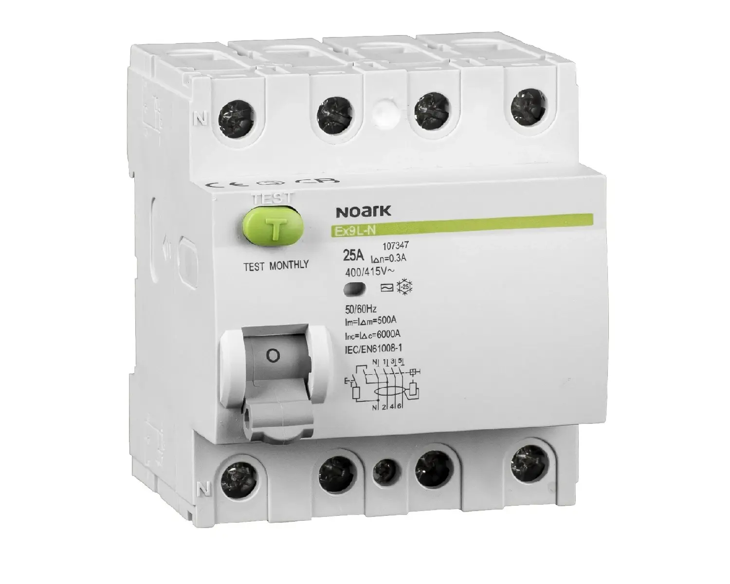 Siguranta Diferential 16A 4P 30mA 6kA Noark Ex9L-N 108330 [1]