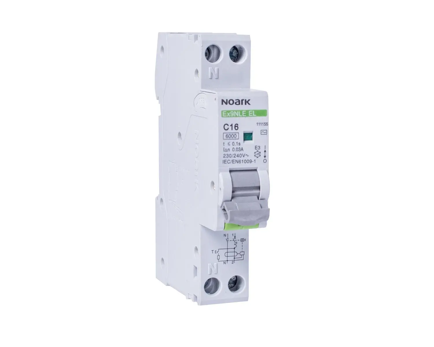 Siguranta Diferential 40A 1P+N B 30mA 6kA Ex9NLE Noark 111152 [1]
