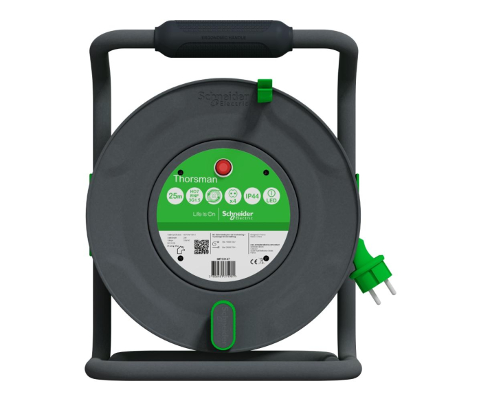 Tambur cablu 4 prize cordon 3X1.5 25m IP44 Schneider IMT33147 [3]