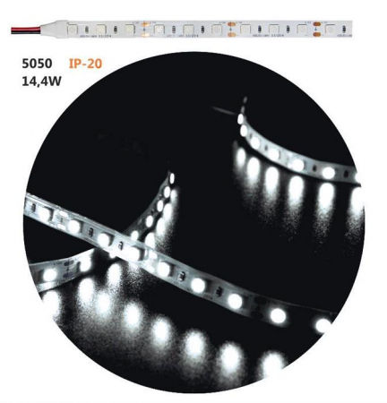 Banda led - Banda LED 14.4W/m 12V IP20 lumina rece Lumen Adeleq 05-34129/rece