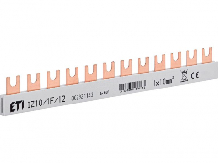 Bareta de alimentare-Pieptene - Bareta de alimentare 1P busbar furca 12M 63A ETI 002921143