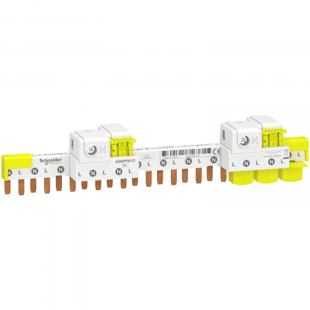Bareta de alimentare-Pieptene - Bareta de alimentare 1P+N cu conectori 12M Acti9 Schneider A9XPP612