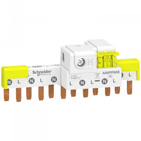Distributie si comanda electrica - Bareta de alimentare 1P+N cu conectori 6M Acti9 Schneider A9XPP606